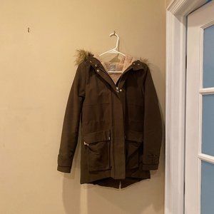 Zara Dark Green Coat Trafaluc Outerwear Collection
